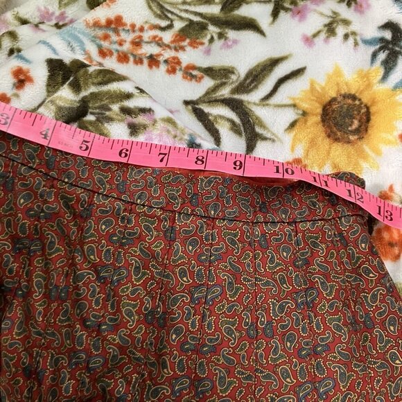 Vintage Silk Midi Skirt Womens Paisley Pleated 70s Made in USA Boho Hippie - Picture 9 of 9